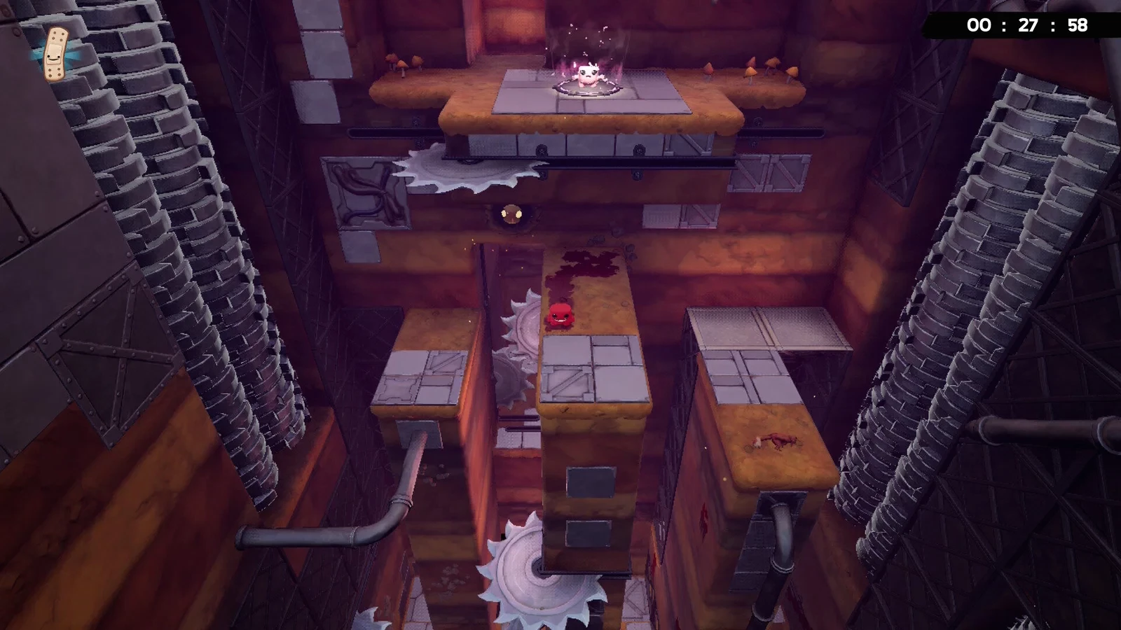 Скриншот геймплея Super Meat Boy 3D (Nintendo Switch)