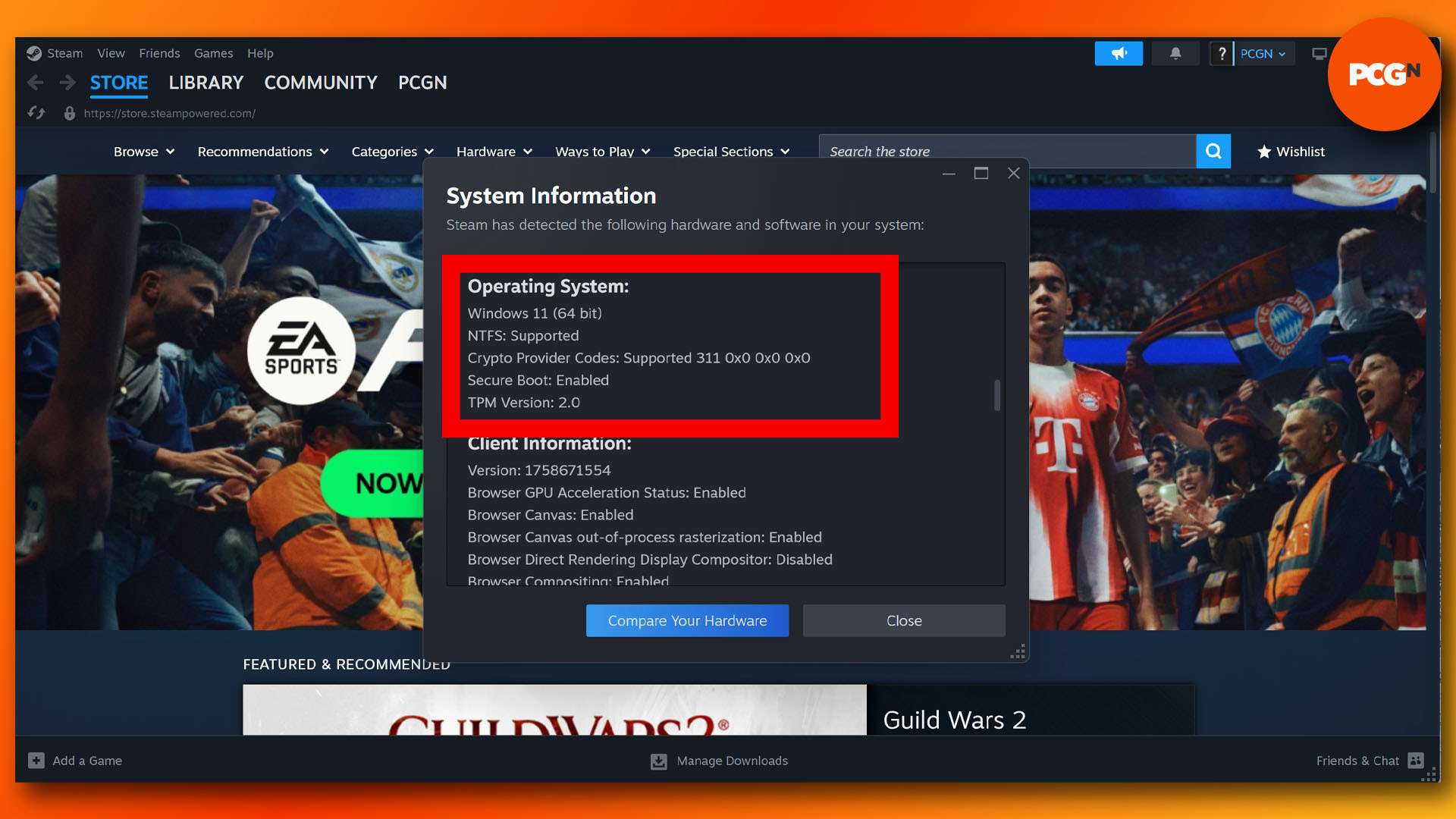 Как включить TPM, «Безопасную загрузку», HVCI и VBS для Battlefield 6 и Call of Duty: Black Ops 7: Steam показывает поддержку «Безопасной загрузки» и TPM 2.0.
