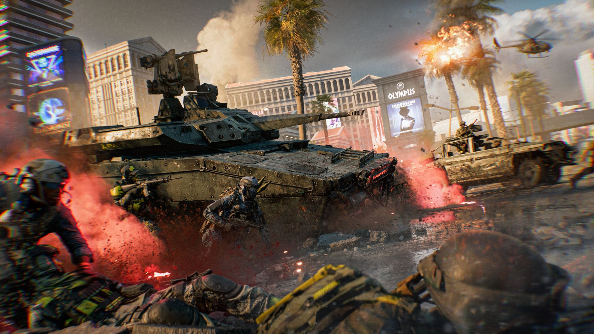 Battlefield 6 Season 5: танки и солдаты несутся по Вегас-Стрип.