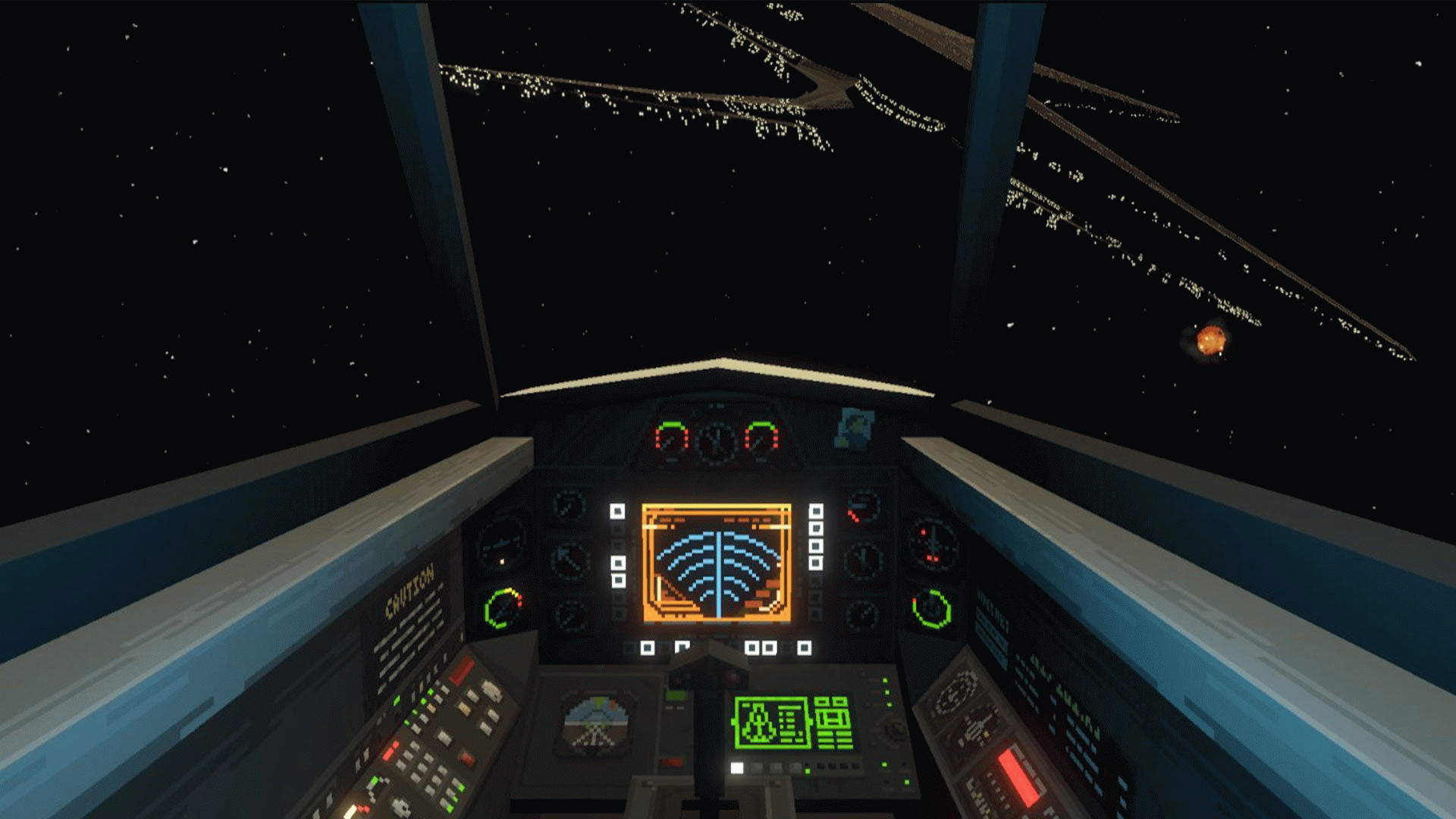 Вид из кабины Вайпера в Battlestar Galactica: Scattered Hopes