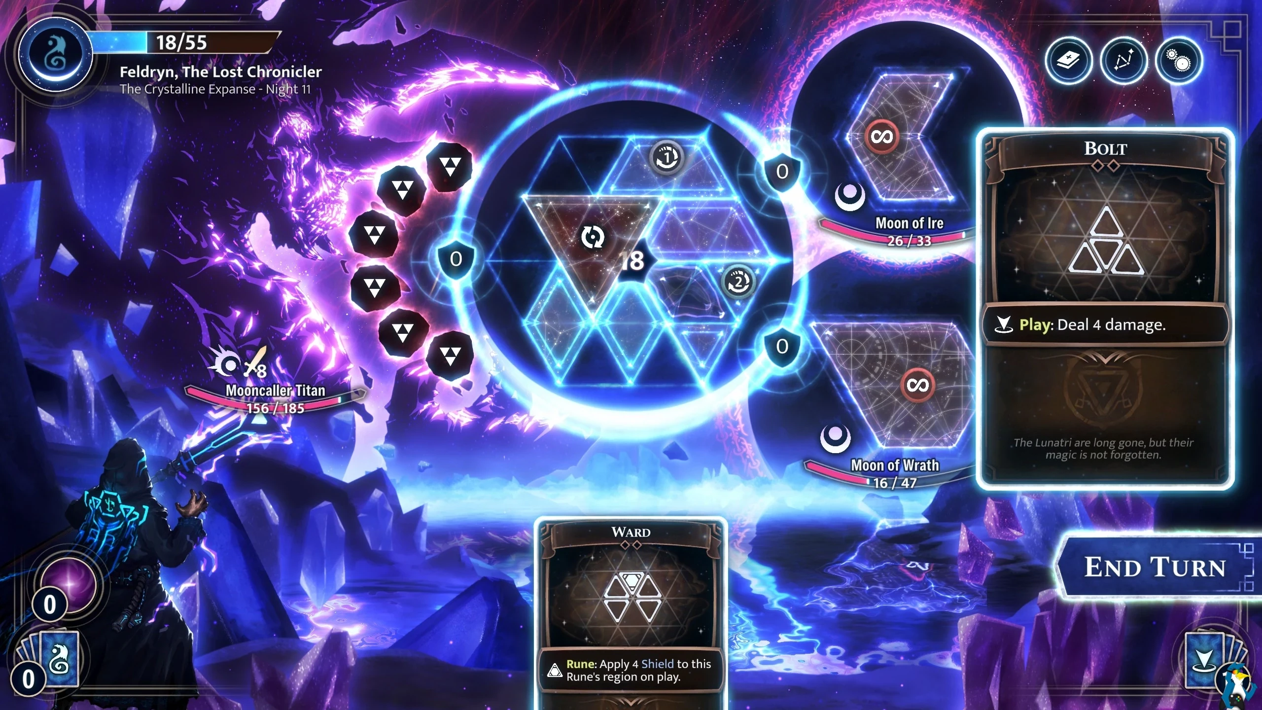 Скриншот игрового процесса Moonsigil Atlas