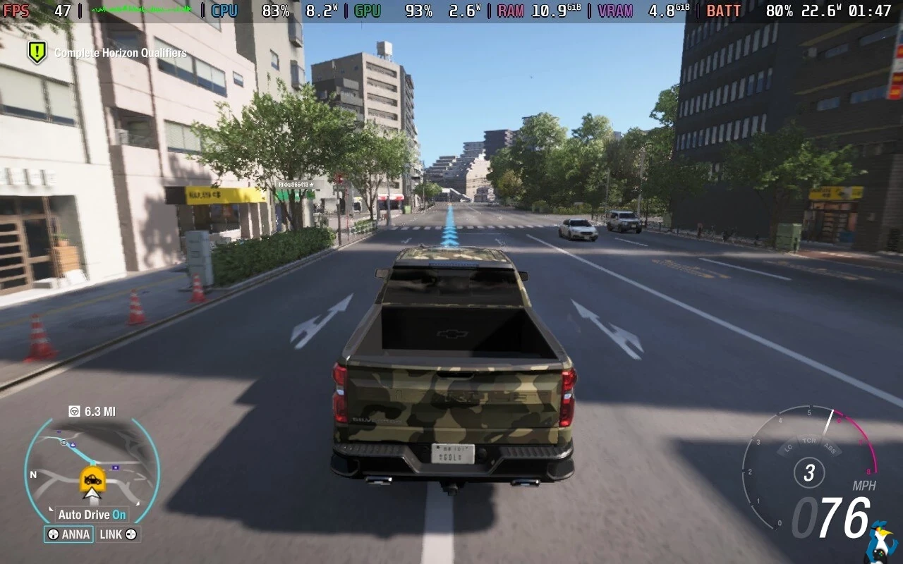 Forza Horizon 6 на Steam Deck OLED после настройки графики