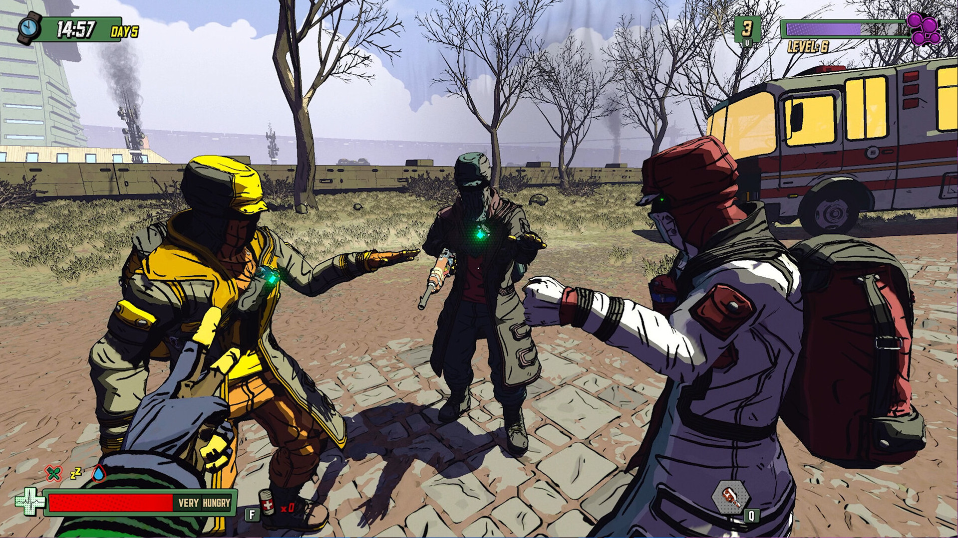 Skopje '83 — четверо игроков собрались в круг.