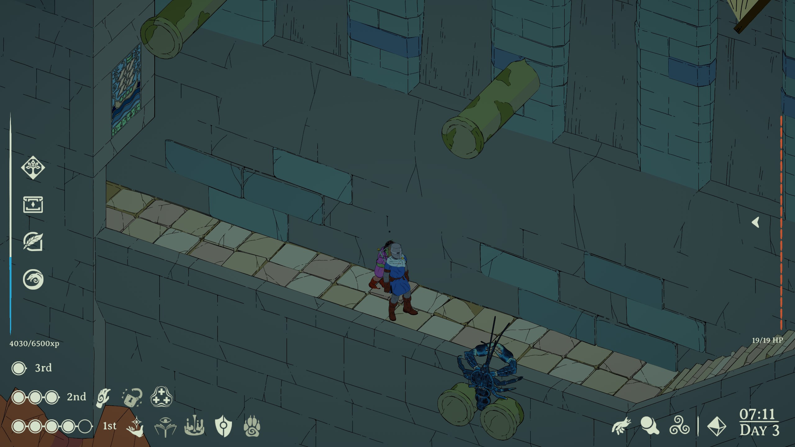 Персонаж подходит к омару в Esoteric Ebb