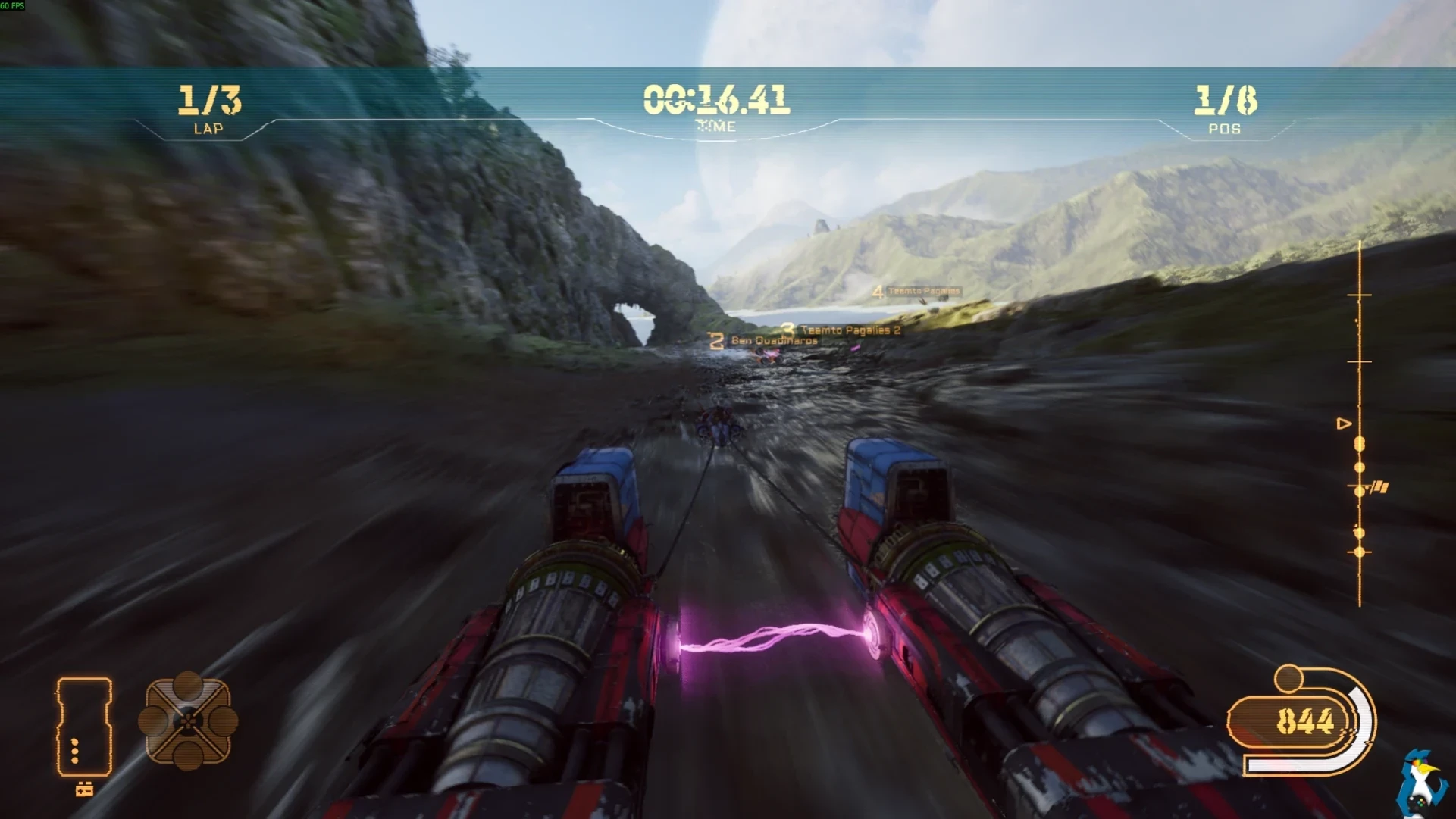 Star Wars: Galactic Racer на Fedora KDE 44 – вид назад