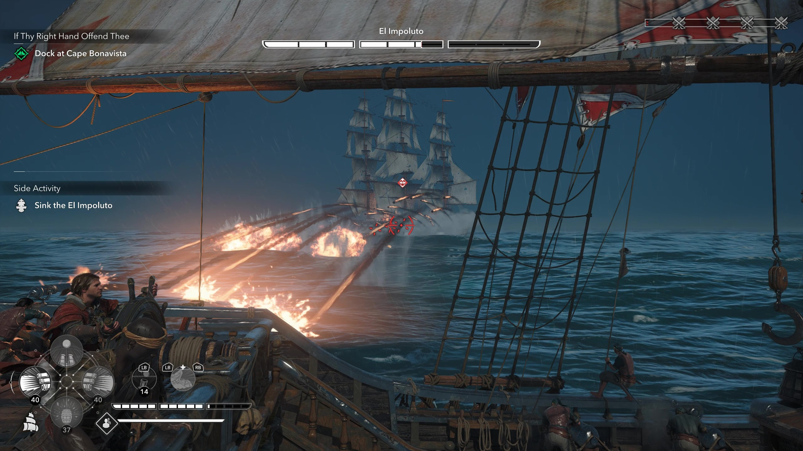 Легендарные корабли Assassin's Creed Black Flag Resynced: морской бой с перестрелкой против «Эль-Имполуто».