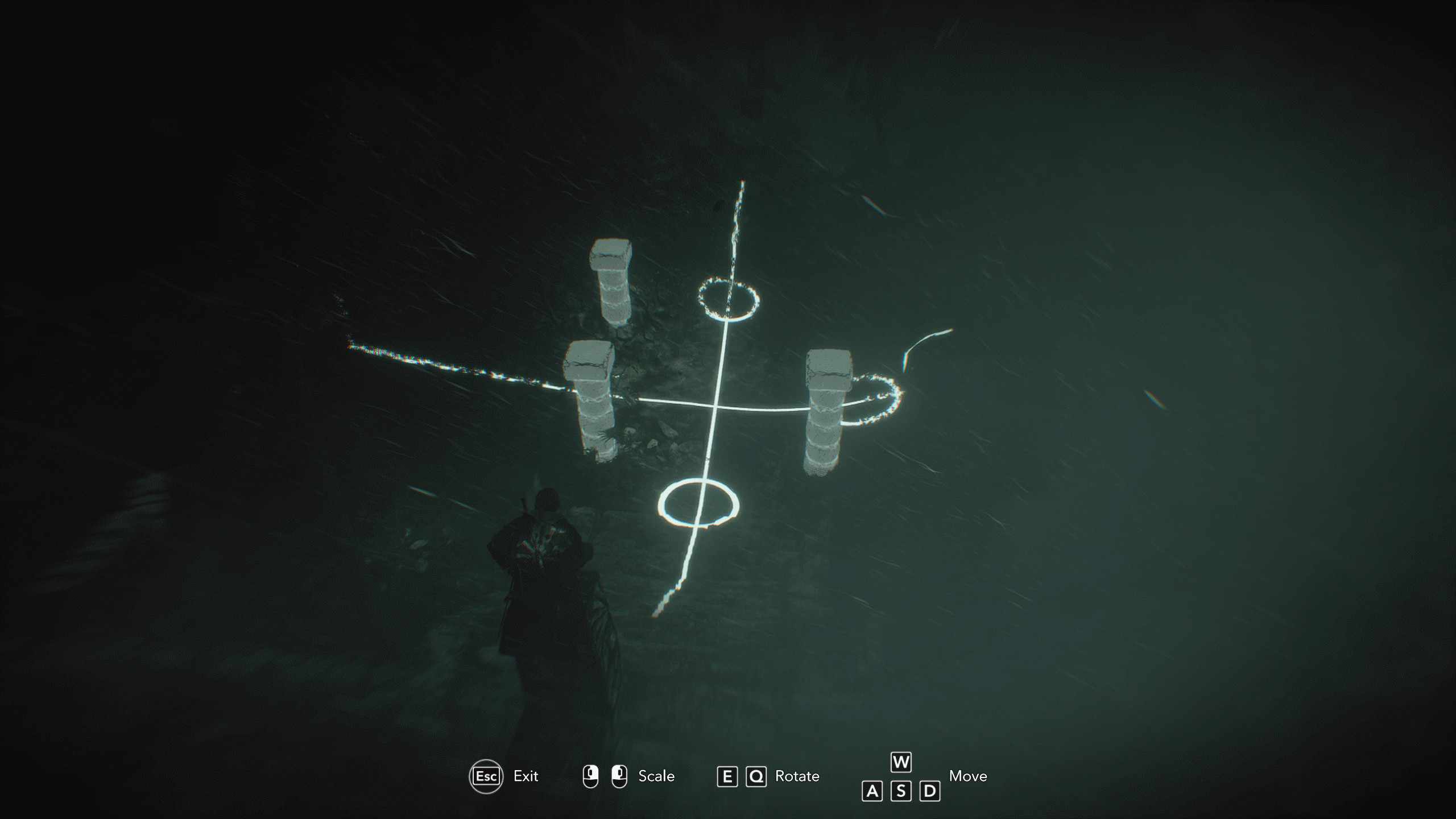 Камни майя в Assassin's Creed Black Flag Resynced: Эдвард сидит на вершине стелы и решает головоломку среди руин внизу.