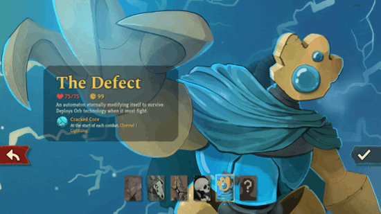 Персонажи Slay the Spire 2: фигура, похожая на робота, в синем плаще.
