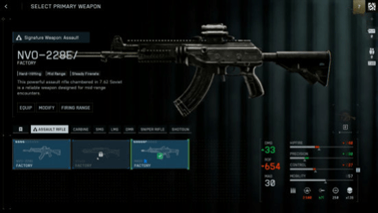 Оружие BF6: страница с несколькими вариантами штурмовых винтовок.