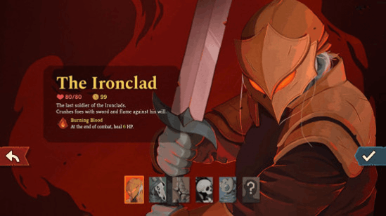 Персонажи Slay the Spire 2: крупный бронированный воин с мечом.