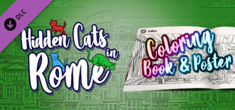 Игра Hidden Cats in Rome - Printable PDF Coloring Book and Poster