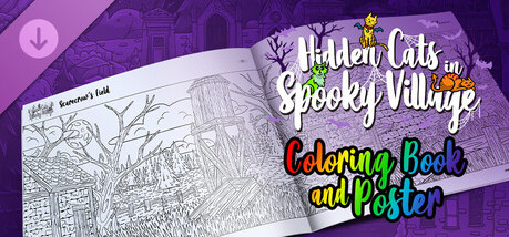 Игра Hidden Cats in Spooky Village - Coloring Book and Poster