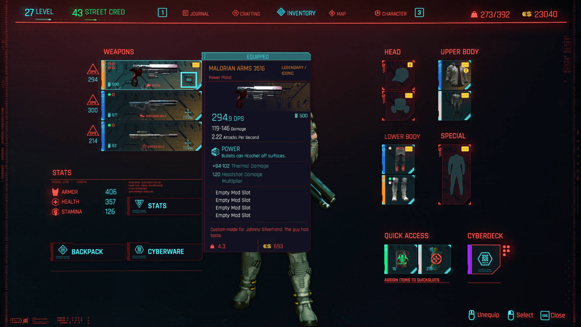Как получить пистолет Джонни Сильверхенда в Cyberpunk 2077