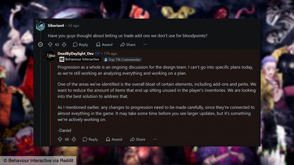 В Dead by Daylight скоро появится колесо чата для Выживших, а Behaviour рассказала, как собирается разгрузить системы, копившиеся десять лет