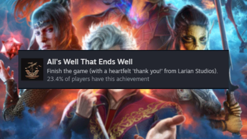 Меньше четверти игроков Baldur’s Gate 3 вообще прошли игру на ПК