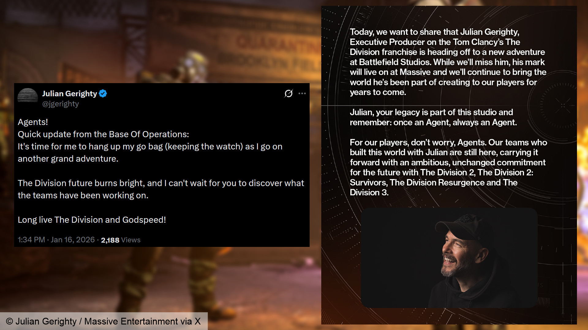 После недавнего хайпа вокруг The Division 3 её исполнительный продюсер ушёл, чтобы присоединиться к команде Battlefield 6