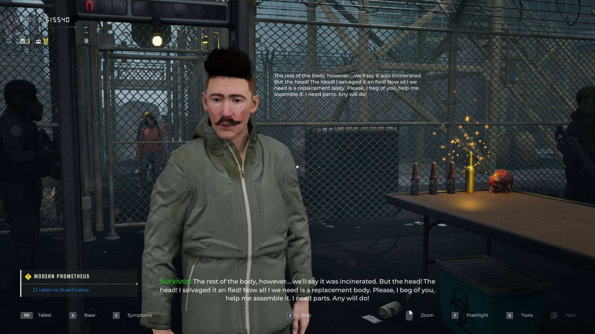 Как пройти квест Современный Прометей и найти четыре части тела зомби в Quarantine Zone