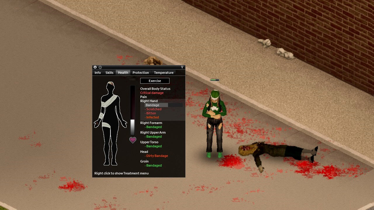 Что делать после укуса в Project Zomboid