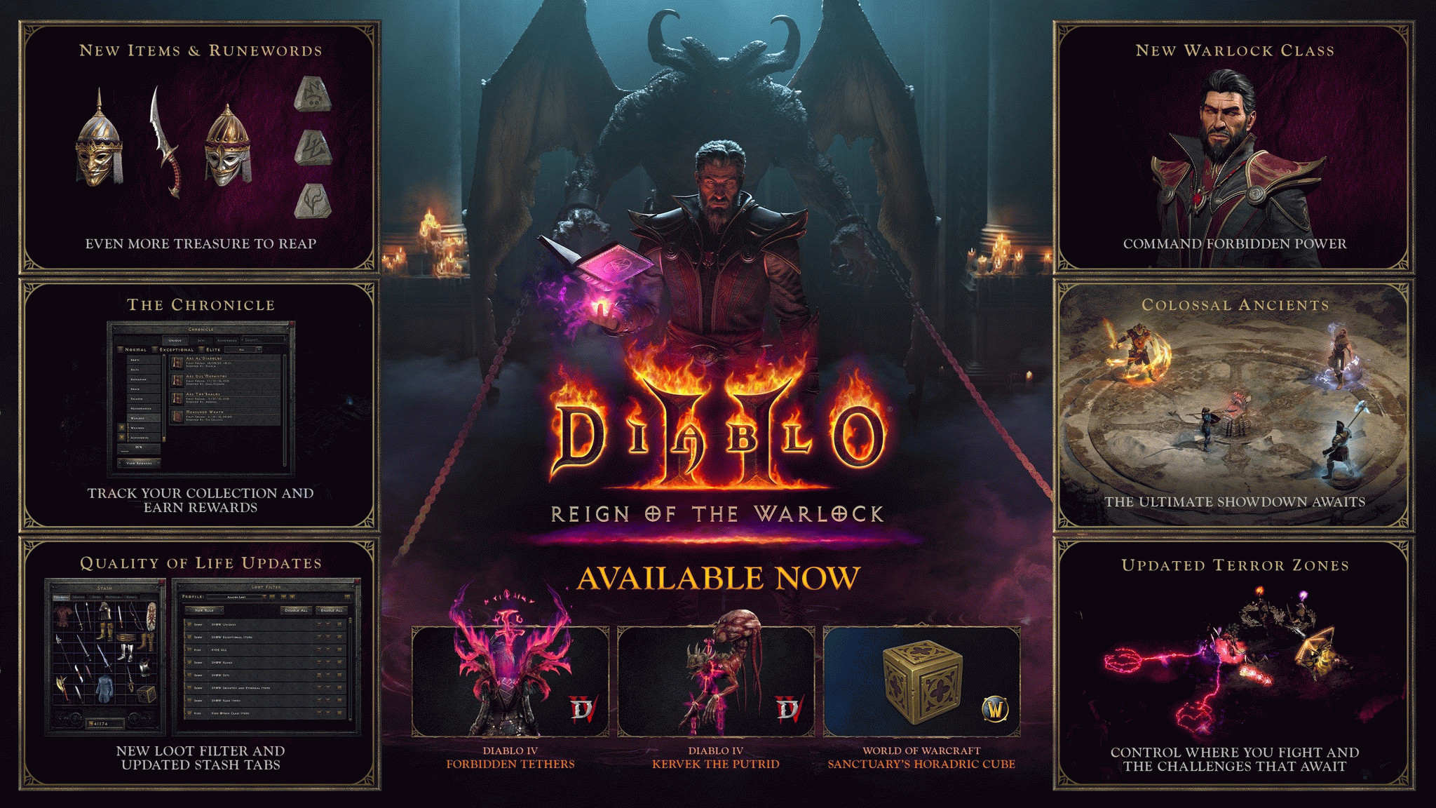 Diablo 4: новый класс Чернокнижник и дополнение Reign of the Warlock для Diablo II: Resurrected