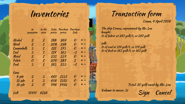 Игра A pirate quartermaster, скриншот