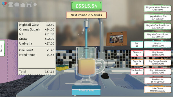Игра A stupid game about pouring drinks for the P.T.A., скриншот