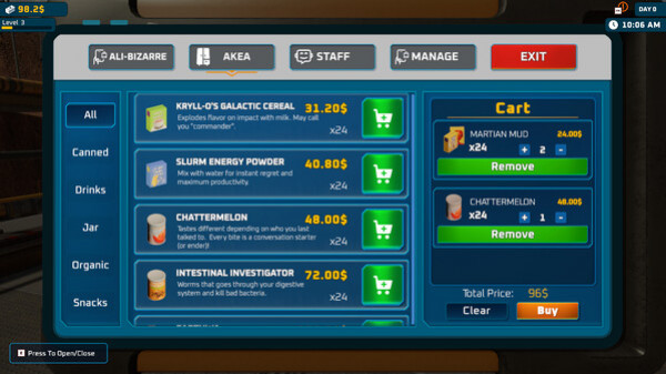 Игра Alien Market Simulator, скриншот