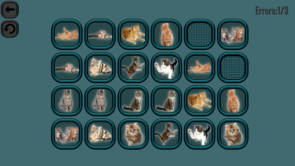 Игра Animals Memory: Cats, скриншот
