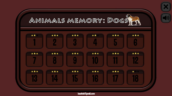 Игра Animals Memory: Dogs, скриншот