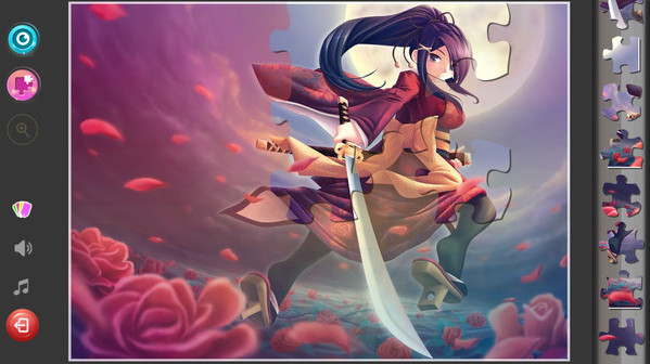 Игра Anime Girls Jigsaw Puzzles, скриншот