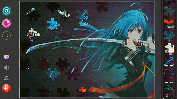 Игра Anime Girls Jigsaw Puzzles, скриншот