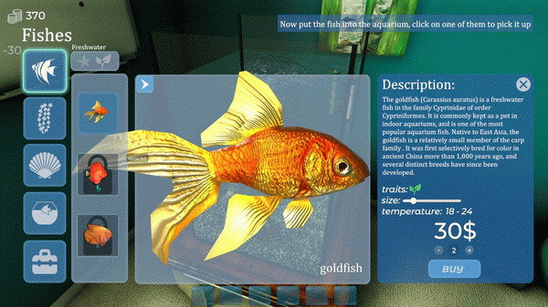 Игра Aquarist - стройте аквариумы, выращивайте рыб, развивайте свой бизнес!, скриншот