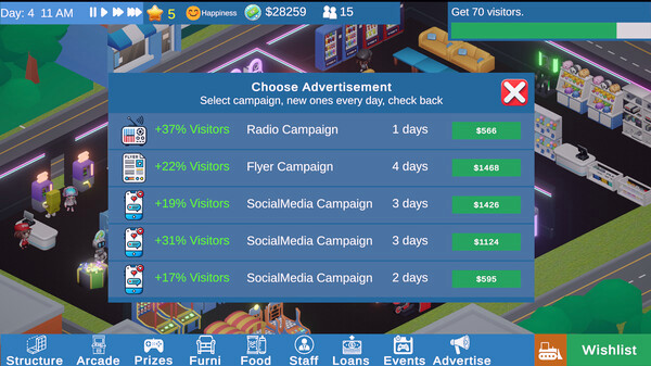 Игра Arcade Manager, скриншот
