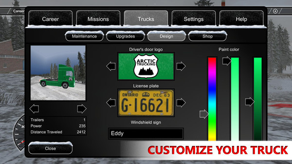 Игра Arctic Trucker Simulator, скриншот