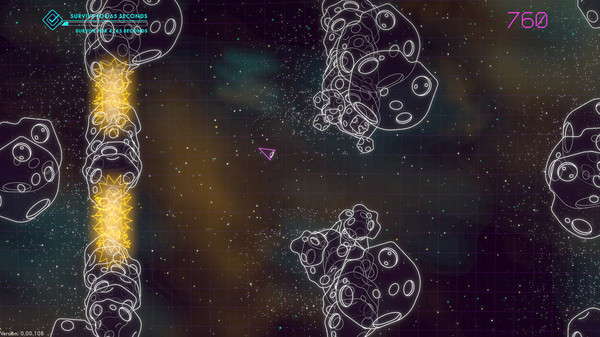 Игра Asteroids: Recharged, скриншот