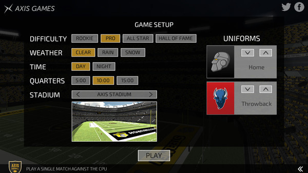 Игра Axis Football 2016, скриншот