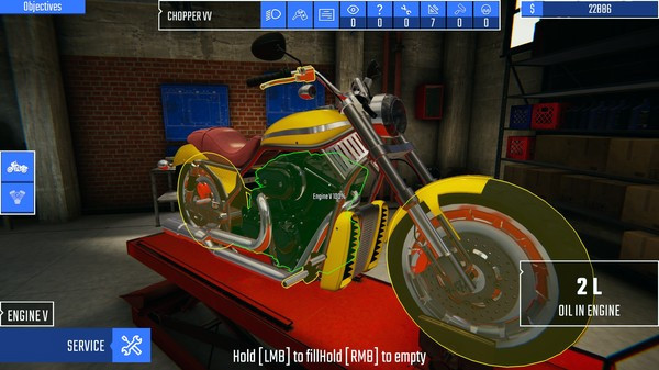 Игра Biker Garage: Mechanic Simulator, скриншот