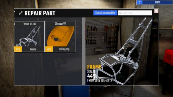 Игра Biker Garage: Mechanic Simulator, скриншот