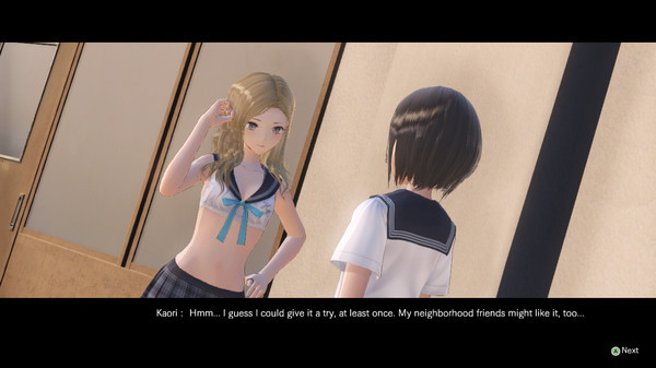 Игра BLUE REFLECTION - Sailor Swimsuits set E (Rin, Kaori, Rika), скриншот