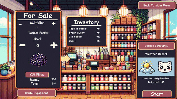 Игра Boba Bar: Bubble Tea Tycoon, скриншот