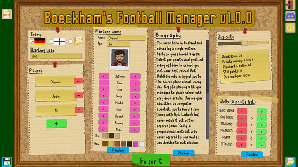 Игра Boeckham's Football Manager, скриншот