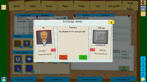 Игра Boeckham's Football Manager, скриншот