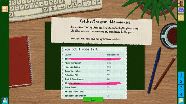 Игра Boeckham's Football Manager, скриншот