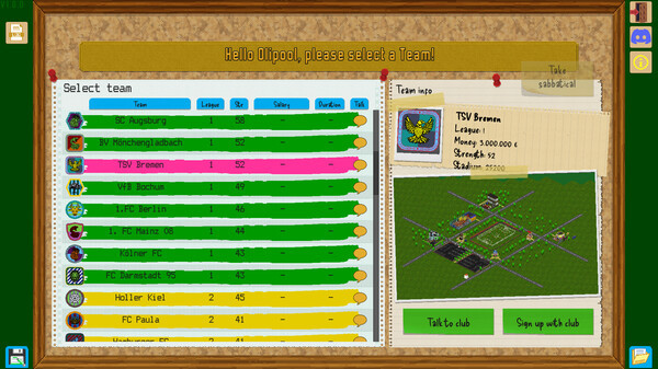 Игра Boeckham's Football Manager, скриншот