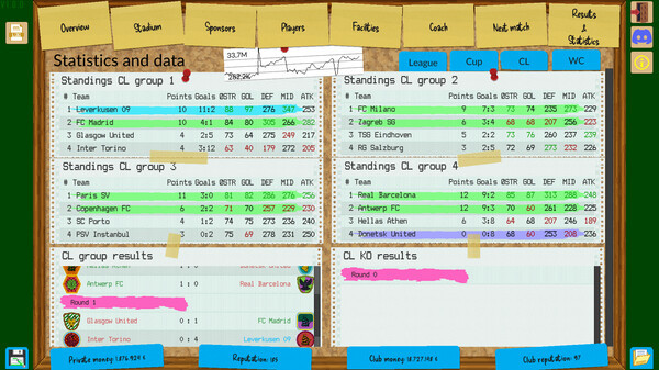 Игра Boeckham's Football Manager, скриншот