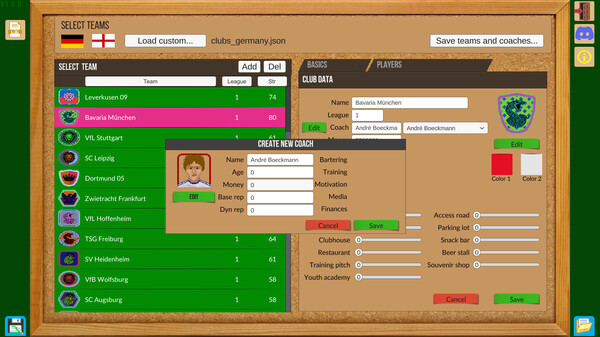 Игра Boeckham's Football Manager, скриншот