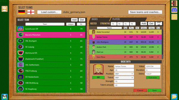 Игра Boeckham's Football Manager, скриншот