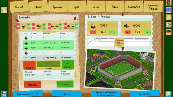 Игра Boeckham's Football Manager, скриншот