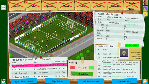 Игра Boeckham's Football Manager, скриншот