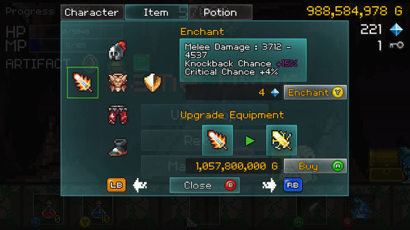 Игра Buff Knight Advanced, скриншот