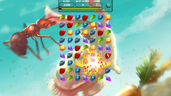 Игра Bunny Jewel Match Adventure, скриншот